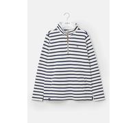LightHouse Womens Shore Sweatshirt - Ladies Warm Half Zip Cotton Top - Cloud Navy Stripe - 10