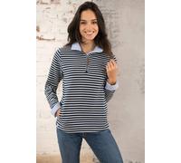Lighthouse Clothing Women's Shore Sweatshirt Cotton Funnel Neck Jersey in Mid Navy | Size: 8 Lighthouse Clothing Mid Navy 8