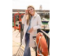 LightHouse Women's Annika Waterproof Coat- Ladies 3/4 Windproof Spring Summer Outdoor Coat with Hood - Cream - 8