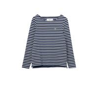 LightHouse Womens Causeway Breton Top - Ladies Long-Sleeved Cotton Stretch Tee - Navy Stripe - 18