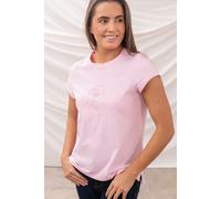 LightHouse Women's Causeway Short Sleeve Tee - Ladies Cotton Stretch T-Shirt - Pink Flower - 18