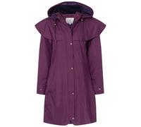 LightHouse Outrider Women's 3/4 Length Waterproof Raincoat - Windproof Lightweight Outdoor Jacket with Detachable Hood and Adjustable Cuffs (Plum, 18)