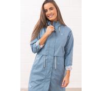 LightHouse Women's Pippa Coat - Ladies 3/4 length Waterproof Spring Summer Outdoor Coat with Hood - Soft Denim - 12