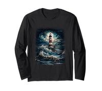 Lighthouse Clouds Ocean Storm Landscape Long Sleeve T-Shirt