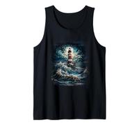 Lighthouse Clouds Ocean Storm Landscape Tank Top