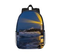 Lighthouse Coast Rock Laptop Backpack-Lightweight 15 Inch Travel Daypack
