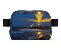 Lighthouse Coast Rock Waterproof Waist Bag for Men Women-Adjustable Bum Bag for Travel, Lightweight Crossbody Chest Bag for Running Gym