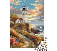 Lighthouse Coastal Landscape 1000 Piece Jigsaw Puzzle Paper for Adults Relaxation Home Decor 38x26cm/1000pcs