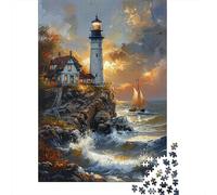 Lighthouse Coastal Scenery 1000 Piece Jigsaw Puzzle for Adults Paper Puzzle Game Family Relaxation Home Decor Gift 70x50cm/1000pcs