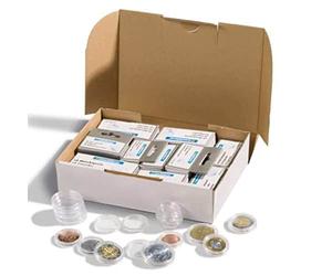 Lighthouse coin capsules assortment for Euro-coins 16.5 until 33 mm, 100 per pack