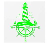 Lighthouse Comb of The Winds Compass Car Decor Sticker Motor Vinyl Vehicle Decal(Green,40X54CM)