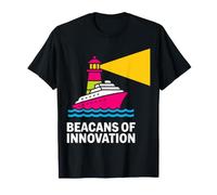 Lighthouse Cruise Ship Pop Art Design T-Shirt