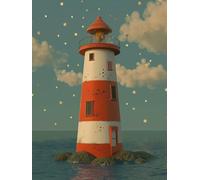 Lighthouse Diamond Art Kits Adults, 5D Landscape Diamond Painting, DIY Cross Stitch Kits for Adults, Full Drill Rhinestone Crystal Art Kits, Hobbies for Women, Room Decor Gifts 40x52in J-1788