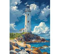 Lighthouse Diamond Art Kits Adults, Bird 5D Diamond Painting for Beginners, DIY Cross Stitch Kits for Adults, Full Drill Rhinestone Gem Art Crafts, Room Decor, Gifts for Women 40x52in A-7158