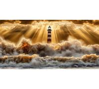 Lighthouse Diamond Art Kits Adults, Paint by Numbers for Adults Ocean Pattern with Full Square Drill Canvas, 5D Diamond Painting Beginner Gem Art Kits for Home Wall Room Decor, Gifts 24x48 In,Model246