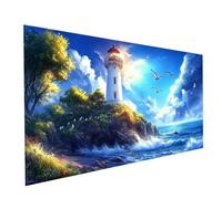 Lighthouse Diamond Art Kits Adults, Sea View Diamond Painting Kit, Square Full Drill Paint by Numbers for Adults 12 x 24In, Crystal Art Rhinestones Embroidery Cross Stitch Artwork, Gifts Model-13154