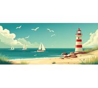 Lighthouse Diamond Art Ocean Diamond Painting Kits for Adults 5D DIY Full Round Drill Cross Stitch Kits for Adults Arts and Crafts for Home Bedroom Decor, Room Decor, Gifts 60*120CM -yym26031S