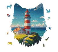 Lighthouse Diamond Paint Jigsaw Puzzle 175PCS Wolf Head Design Puzzle Wooden Jigsaw Puzzles for Adults Families