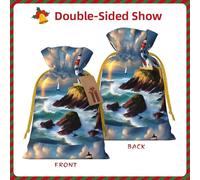 Lighthouse Diamond Paint print Christmas Bag - Premium Holiday packet, Festive Xmas Packaging with Joyful Designs