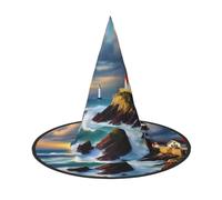 Lighthouse Diamond Paint print Halloween hat, set of 3,fit for family themed parties, courtyard decoration, carnival parties