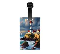 Lighthouse Diamond Paint Print Luggage Tags for Suitcases Labels Set Travel Essentials Detachable Business Trip