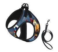 Lighthouse Diamond Paint Print Soft Mesh Dog Harness and Leash Set Pet Puppy Cat Comfort Padded Vest No Pull Harnesses