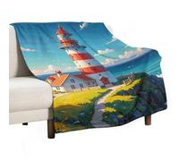 Lighthouse Diamond Paint Soft Throw Blanket for Couch Lightweight Flannel Blanket for Sofa Couch Throw Bed Warm Cozy Decorative Blankets Fall Winter Decor 60"x80"