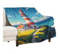 Lighthouse Diamond Paint Soft Throw Blanket for Couch Lightweight Flannel Blanket for Sofa Couch Throw Bed Warm Cozy Decorative Blankets Fall Winter Decor 50"x60"