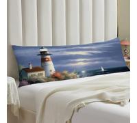 Lighthouse Diamond Painting Body Pillow Case 20x54 Throw Pillow Cover with Hidden Zipper Breathable & Cozy Full Long Pillowcase Protector Spring Easter Cover for Sleeping Bedroom Couch Sofa Decor