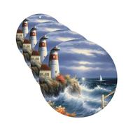 Lighthouse Diamond Painting Car Air Fresheners Cards Set of 4 Pieces Personalized Car Fresheners Gifts for Men Women Auto Aromatherapy Tablets Hanging Scented Cards for Wardrobe Bathroom