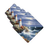 Lighthouse Diamond Painting Car Air Fresheners Cards Set of 4 Pieces Personalized Car Fresheners Gifts for Men Women Auto Aromatherapy Tablets Hanging Scented Cards for Wardrobe Bathroom