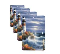 Lighthouse Diamond Painting Car Air Fresheners Cards Set of 4 Pieces Personalized Car Fresheners Gifts for Men Women Auto Aromatherapy Tablets Hanging Scented Cards for Wardrobe Bathroom