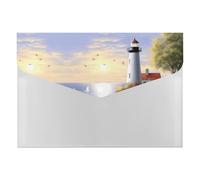 Lighthouse Diamond Painting File Organizer,Portable Premium Accordion File Folder with 6 Pockets, Receipt Paper and Bill Document Organizer - Aesthetic Paper Organizer Folder for Home,Office