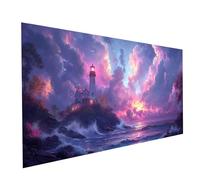 Lighthouse Diamond Painting kit with Diamond Art Accessories, DIY Round Rhinestones Mosaic Crystal Art Paint by Numbers, Canvas Painting for Wall Artwork Room Decor 80 x 40 Inch Sea View Model-16160