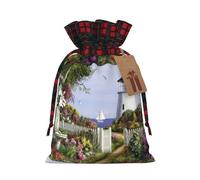 Lighthouse Diamond Painting Print Personalized Christmas Drawstring Gift Bags,Packaging And Storage Bags,Snack Bags