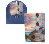 Lighthouse Diamond Painting Print Thank You Cards Greeting Cards With Envelopes Blank Note Cards 10x15 cm Perfect for Thank Yous Invitations
