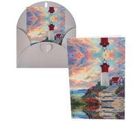 Lighthouse Diamond Painting Print Thank You Cards Greeting Cards With Envelopes Blank Note Cards 10x15 cm Perfect for Thank Yous Invitations