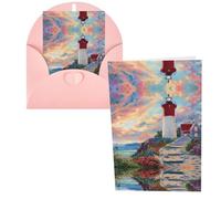 Lighthouse Diamond Painting Print Thank You Cards Greeting Cards With Envelopes Blank Note Cards 10x15 cm Perfect for Thank Yous Invitations