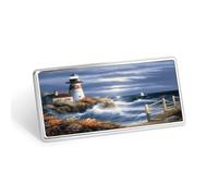 Lighthouse Diamond Painting Stainless Steel Name Plate with Pin,Durable Personalized Name Tags,Name Badge for Business Work Lable Sign 1.4 * 2.8 in