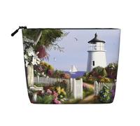 Lighthouse Diamond Painting Versatile Travel Toiletry Bag - Fake Hemp Makeup Bag for Multi-use - Cosmetic Accessories Organizer