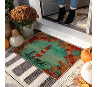 Lighthouse Home Doormat, Colorful Autumn Leaves Entrance Mat for Indoor & Outdoor Decor, Rubber Non-Slip Waterproof Front Door Mats, Easy to Clean 29x17 Inch