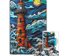 Lighthouse in A Storm Indoor Wooden Puzzle, Adults, 1000 Pieces | Colour and shape sorting - a clear section-by-section approach on weekends.