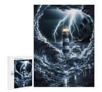 Lighthouse in A Storm Jigsaw Puzzle, 500 PCS, Relaxing Activity for Adults, A Creative Way to Unwind after A Busy Day, for Family Fun