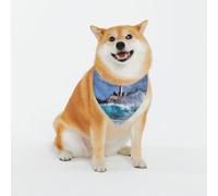 Lighthouse in Havana Pattern Dog Bandanas, Comfortable Cotton Triangle Bibs Scarfs for Dogs Or Cats,Cute Pet Kerchief for Medium Large Dogs-Xx-Large