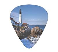 Lighthouse In Portland Maine Fort Thin Medium And Heavy Gauge Guitar Picks For Bass Electric Acoustic Guitars (12 Count)