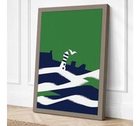 Lighthouse in Rough Seas Canvas Wall Art Print 18x12 Inch (46 x 30 cm)