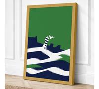 Lighthouse in Rough Seas Canvas Wall Art Print 24x16 Inch (61 x 41 cm)