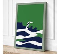 Lighthouse in Rough Seas Canvas Wall Art Print 30x20 Inch