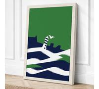 Lighthouse in Rough Seas Canvas Wall Art Print 30x20 Inch (76 x 51 cm)