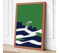 Lighthouse in Rough Seas Canvas Wall Art Print 36x24 Inch (91 x 61 cm)